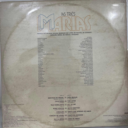 Lp Vinil As Três Marias - 1980 - Som Livre. (Usado)