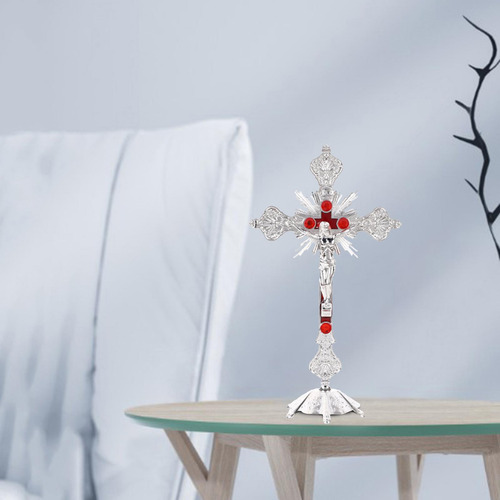 Reliquias De La Iglesia Jesús En El Soporte Cruz De Plata