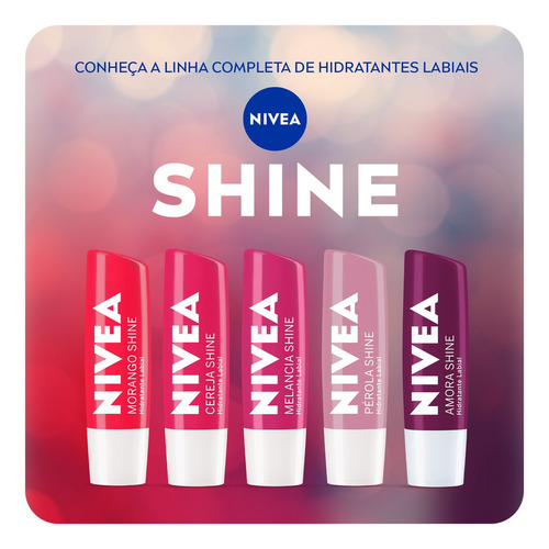 Protector Labial Morango Shine Nivea Blister 4,8g