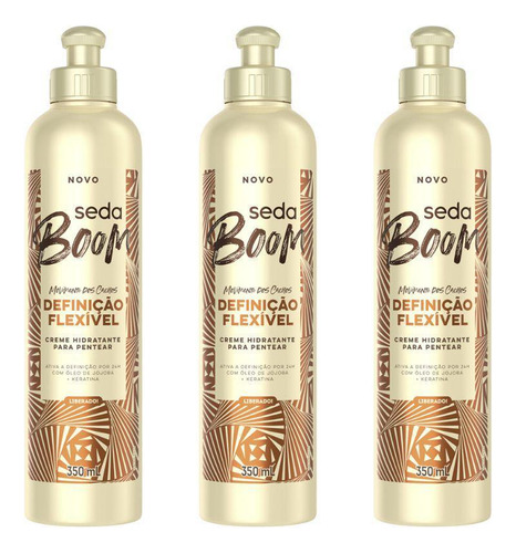 Creme Para Pentear Seda 350ml Boom Definiçao Flexivel - 3un
