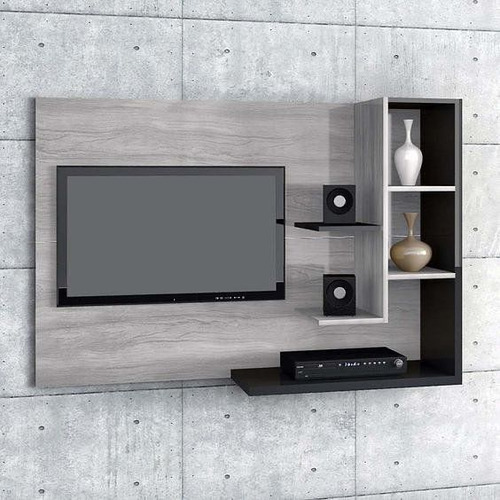 Rack Televisor Con Repisas A Un Costado