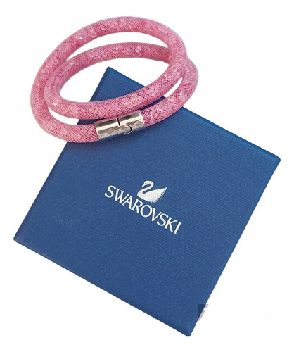 Pulsera Swarovski Crystaldust Doble Rosa Original