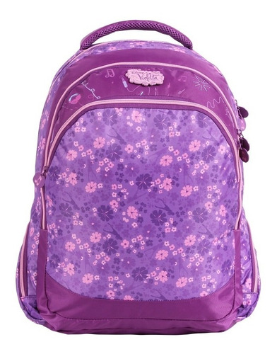 Mochila Juvenil Escolar Grande Violetta Disney 60485 Cor Violeta Desenho do tecido Disney Violetta