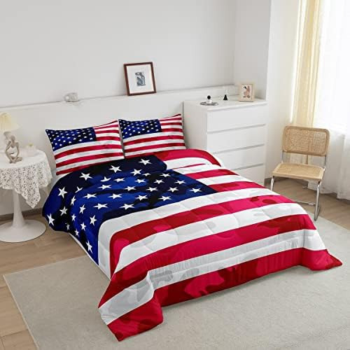 B New Juego De Ropa De Cama Con Bandera Americana Dise?o De