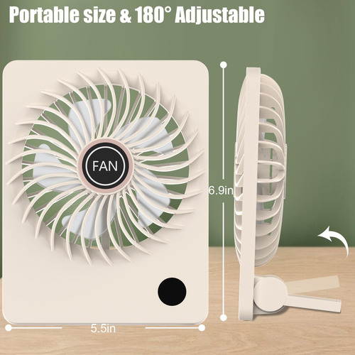 Ventilador De Escritorio Tertran Recargable Con Pantalla Led