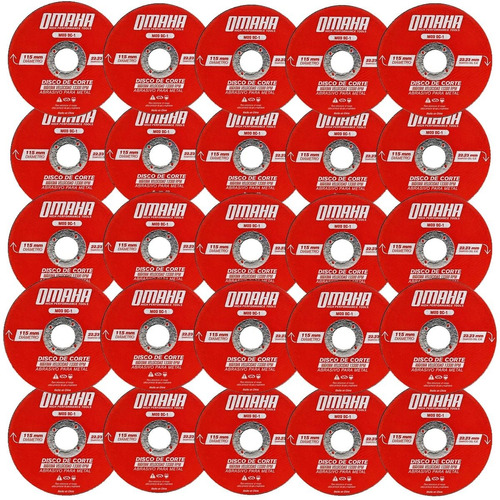 Disco De Corte Amoladora 115 X 1 Mm Metales Omaha X 25