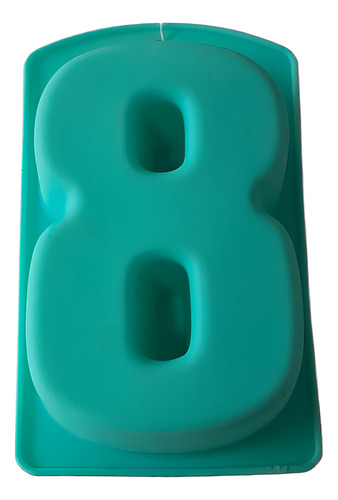 Molde De Silicon De Numero 8 Ocho Color Celeste