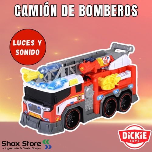 Vehiculo Dickie Toys Ambulancia O Camion Bomberos Luz Sonido