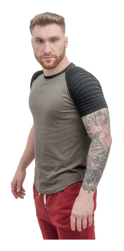 Imagen 3 de 7 de Remeras De Hombre Entallada Moda Urbana Algodón Premium A27