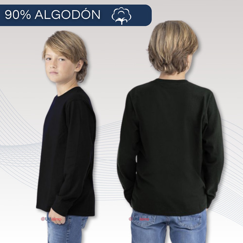 Pack 6 Camiseta Algodón Primera Capa Invierno Niño
