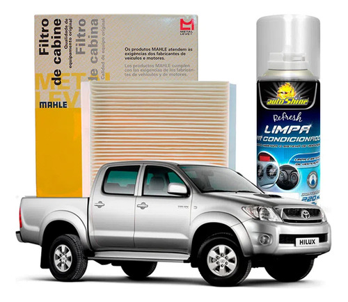 Filtro Cabine + Limpa Ar Condicionado Hilux Sr Srv Sw4 05/.