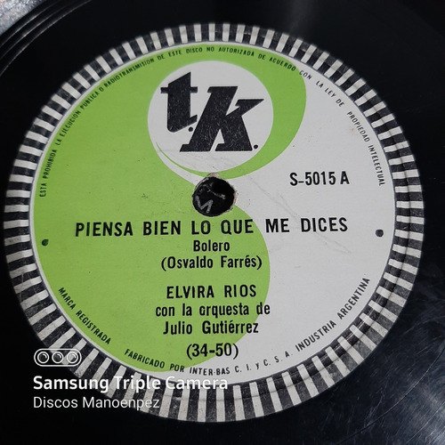 Pasta Elvira Rios Con Orq De Julio Gutierrez Tk C165
