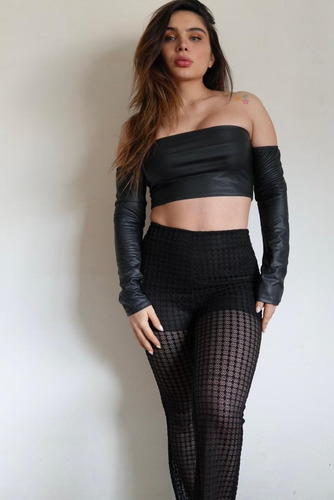 Pantalón De Vestir De Encaje Mujer Negro