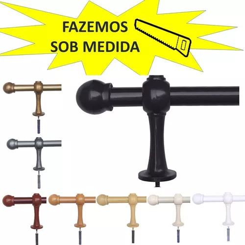 Kit Varão P/ Cortina Em Polywood - Jogo C/ Suporte, Tubo 19Mm E Ponteiras -  Vários Tamanhos - Várias Cores - Loja Virtual Meu Perfil de Alumínio -  Perfis, Acessórios e Ferramentas