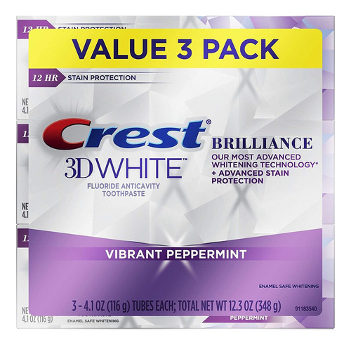 Crest 3d White Brilliance Vibrante Pasta De Dientes De Menta