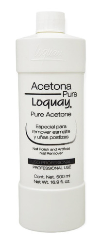 Acetona Pura Uñas Manos Pies Quita Esmalte 500ml Loquay