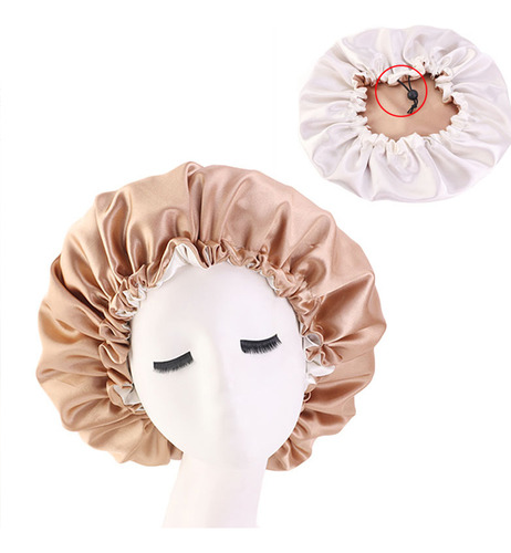 Gorro De Satín Para Dormir Y Proteger El Cabello Doble Capa