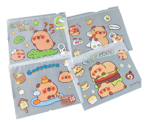 12 Folder Capibara Plastico Tamaño Carta Colores Surtido Colores