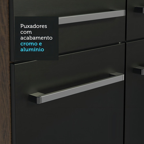 Cocina Integral Completa Modular Madesa Emilly Fire 233cm Color Marrón/Negro 03