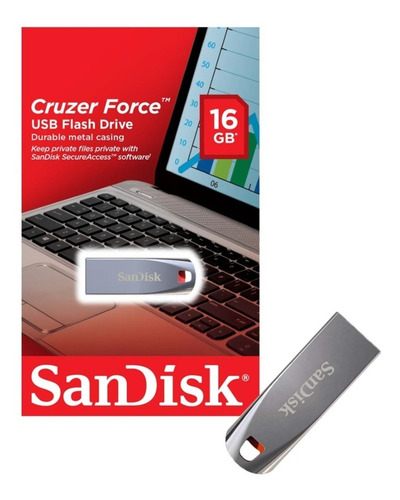 Imagen 4 de 4 de Memoria Usb Sandisk 16gb Cruzer Force 2.0