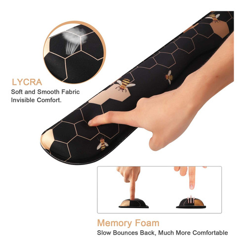 Combo Mouse Pad Con Soporte Para Muneca Y Reposamunecas