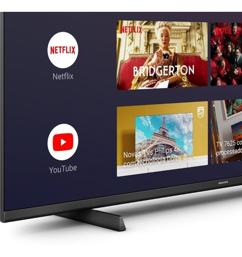 Imagem 4 de 4 de Smart Tv Philips 65 Preto Led 4k 65pug7406/78