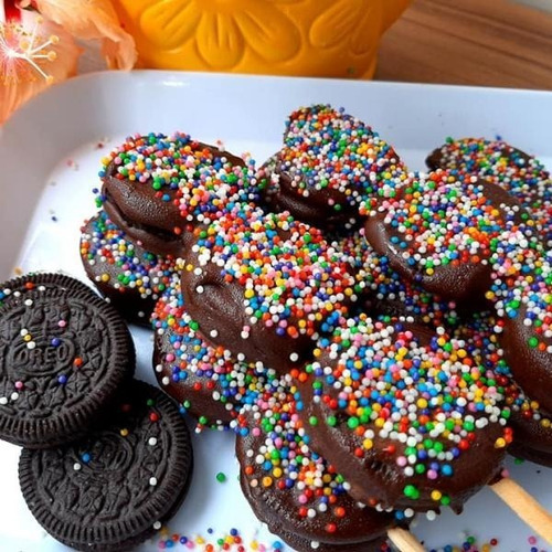 Forma Semi Profissional Para Chocolate Pirulito Tipo Oreo 1u Cor Cinza