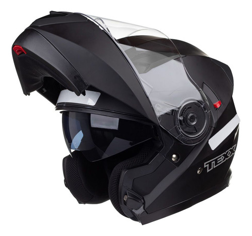 Capacete para Moto Escamoteável Texx Gladiator V3 Robocop Articulado  Preto Fosco Tamanho 58