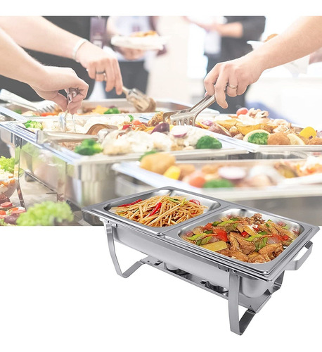Valgus 2-pack 8qt Stainless Steel Chafing Dish Buffet Cha...