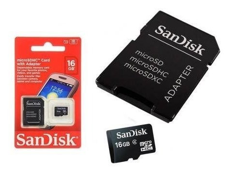 Cartão De Memória 16gb Sandisk Sdhc- Sdsdqm-016g-b35a + Nf