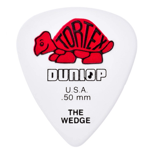 Pa De Guitarra Dunlop 424r .50 Wedge, Blanco/rojo, 0.50mm