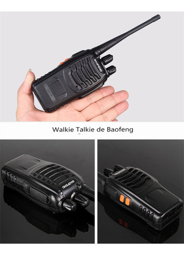 2pack Radios Walkie Talkieblack Recargable Con Manos Libres