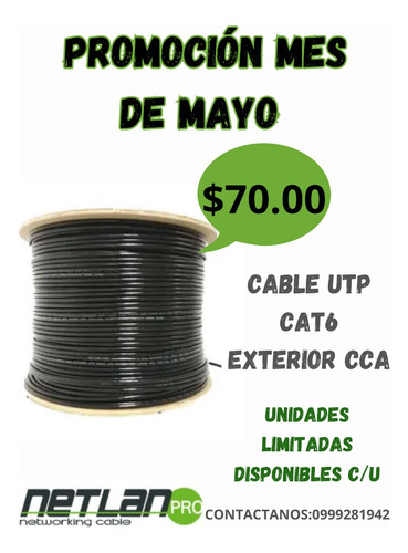 Cable Utp Cat6 Para Exterior Doble Chaquet Caja 305m.