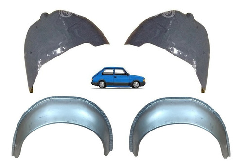 Kit 2 Pasarrueda Trasero Interior + 2 Exterior Fiat 147 