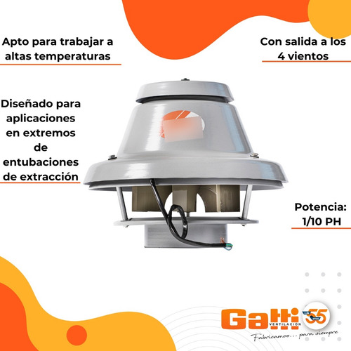 Extractor De Aire Parrillero Altas Temperaturas 15 Cm Gatti