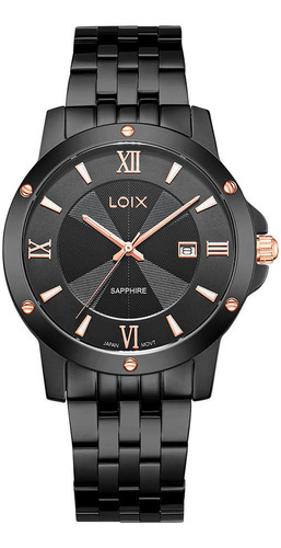 Reloj Loix Hombre La2143-5 Pavonado Con Tablero Negro