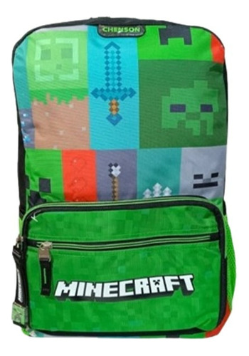 Mochila Minecraft Tiles Primaria Backpack Mc66392-3