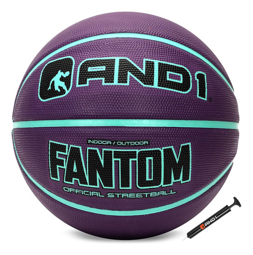 And1 Fantom - Balón De Baloncesto De Goma Y Bomba Color Violeta