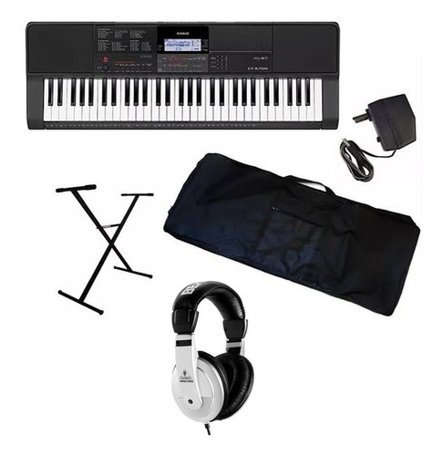 Casio Ctx-700 Teclado 61 Teclas Paquete Funda Base Audifonos