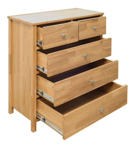 Cómoda En Madera Natural 100% Maciza Roble Ref: Maciza58