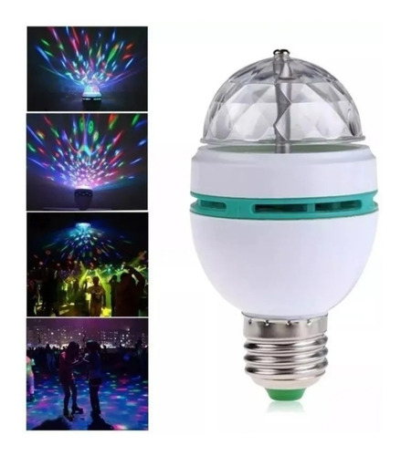 Ampolleta Led Bola Disco Giratoria Luces Fiesta 