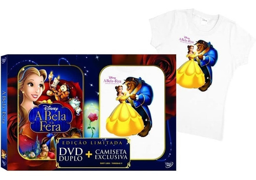 A Bela E A Fera - Box Com 2 Dvds - Camiseta Baby Look Tam. P