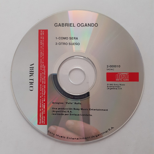 Cd Original Promo - Gabriel Ogando (como Sera - Otro Sueñ 