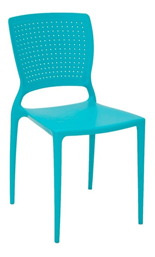 Cadeira de jantar Tramontina Safira, estrutura de cor  azul, 1 unidade
