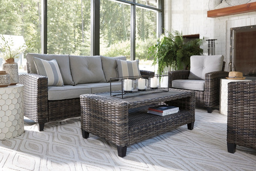 Imagen 7 de 8 de Set Muebles De Mimbre Para Jardín O Exteriores, 4 Piezas