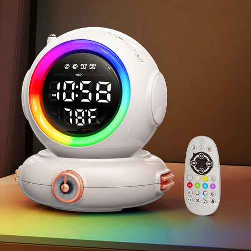 Despertador Amanecer Con Control Remoto Alarma Dual Astronau