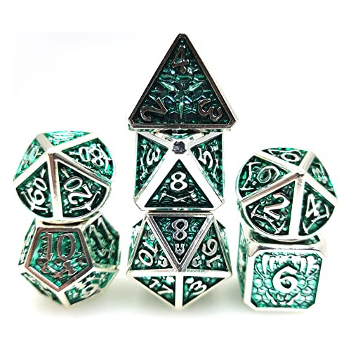 Kimairy Metal Dnd Dados Conjunto D20 D Plagado De Aleación M