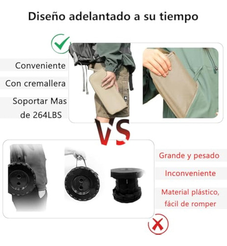 J Taburete Plegable Portátil Estilo Extralargo,cremallera