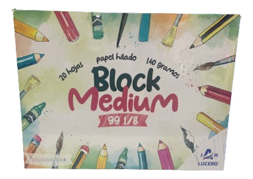 Pack 5 Block De Dibujo Medium 99 1/8 20 Hojas 140gr