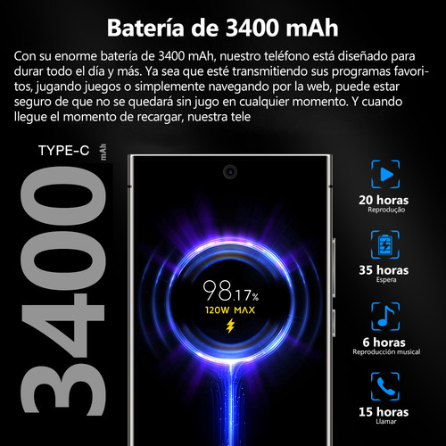 Android Celulares 3g S2 S24 Ultra 6.56 Pulgadas Barato Ram2gb Y Rom16gb Blanco